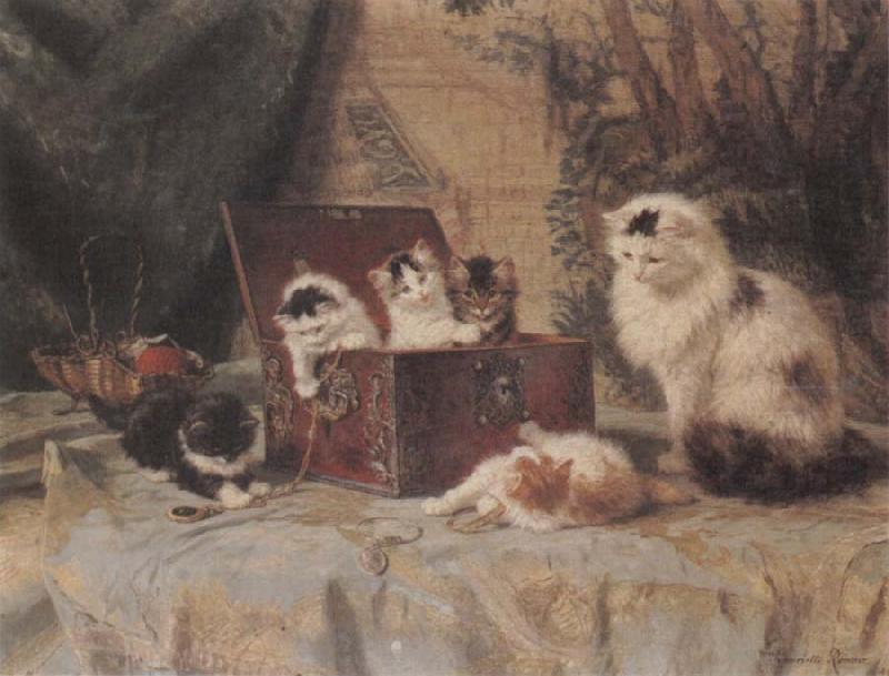 Henriette Ronner At Play Germany oil painting art